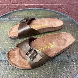 Birkenstock Madrid Metallic Bronze Gold  Sandals Size 39